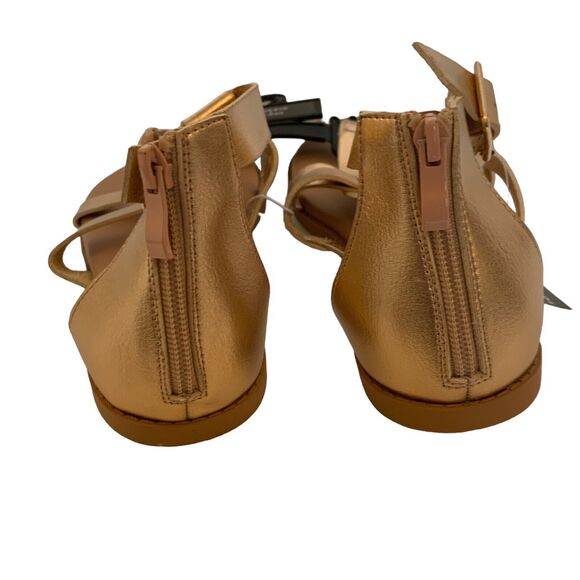 Torrid T-Strap Gladiator Buckle Summer Sandal Rose Gold Size 6.5 WW NEW - Picture 6 of 9